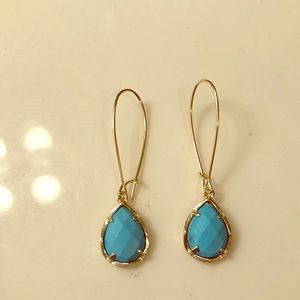 Turquoise & Gold drop earrings